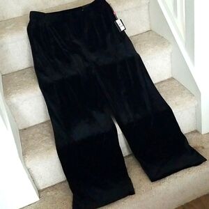 NWT Rafaella Plus Size Black Velvet Wide Leg Pants 1X